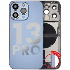 Back Housing W/ Charging Port Flex & Small Parts For iPhone 13 Pro (US Version) (Used OEM Pull: Grade B) (Sierra Blue)