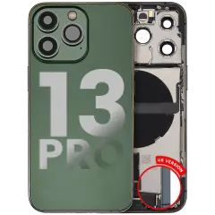 Back Housing W/ Charging Port Flex & Small Parts For iPhone 13 Pro (US Version) (Used OEM Pull: Grade B) (Alpine Green)