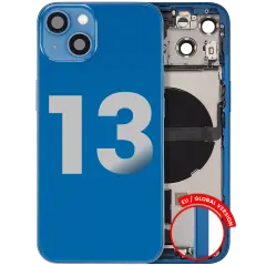 Back Housing W/ Charging Port Flex & Small Parts  For iPhone 13 (EU / Global Version) (Used OEM Pull: Grade C) (Blue)