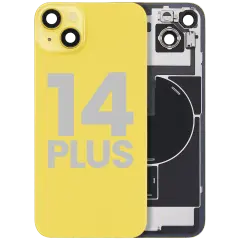 Back Glass w/ MagSafe Magnet & NFC & Flashlight Flex For iPhone 14 Plus (Used OEM Pull: Grade C) (Yellow)