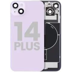 Back Glass w/ MagSafe Magnet & NFC & Flashlight Flex For iPhone 14 Plus (Quality - OEM Pull C) (Purple)