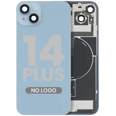 Back Glass With Steel Plate With Wireless NFC & MagSafe Magnet Pre-Installed For iPhone 14 Plus (No Logo) (Blue)
