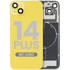 Back Glass With Steel Plate With Wireless NFC & MagSafe Magnet Pre-Installed For iPhone 14 Plus (No Logo) (Yellow)