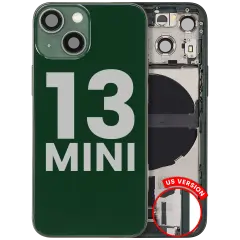 Back Housing W/ Charging Port Flex & Small Parts  For iPhone 13 Mini (US Version) (Used OEM Pull: Grade C) (Green)