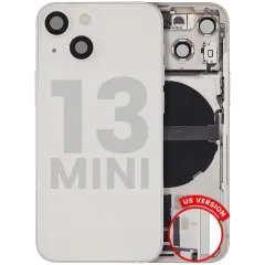 Back Housing W/ Charging Port Flex & Small Parts  For iPhone 13 Mini (US Version) (Used OEM Pull: Grade B) (Starlight)