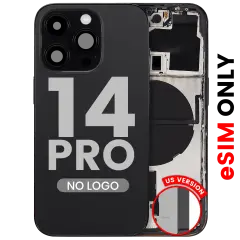 Back Housing W/ Small Parts For iPhone 14 Pro (US Version) (Aftermarket Plus) (Space Black)