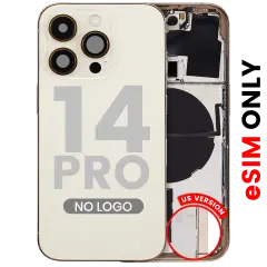 Back Housing W/ Small Parts For iPhone 14 Pro (US Version) (Aftermarket Plus) (Gold)