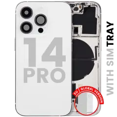 Back Housing W/ Small Parts For iPhone 14 Pro (EU / Global Version) (Used OEM Pull: Grade A) (Silver)