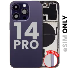 Back Housing W/ Small Parts For iPhone 14 Pro (US Version) (Used OEM Pull: Grade B) (Deep Purple)