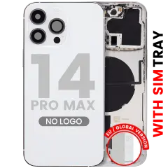 Back Housing W/ Small Parts For iPhone 14 Pro Max (EU / Global Version) (Aftermarket Plus) (Silver)