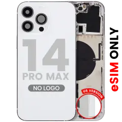 Back Housing W/ Small Parts For iPhone 14 Pro Max (US Version) (Aftermarket Plus) (Silver)