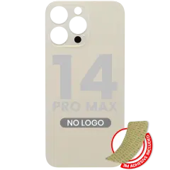 Back Glass With 3M Adhesive For iPhone 14 Pro Max (No Logo / Large Camera Hole) (Gold)