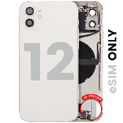 Back Housing W/ Charging Port Flex & Small Parts  For iPhone 12 (US Version) (Used OEM Pull: Grade A) (White)