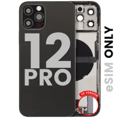 Back Housing W/ Charging Port Flex & Small Parts  For iPhone 12 Pro (US Version) (Used OEM Pull: Grade A) (Graphite)