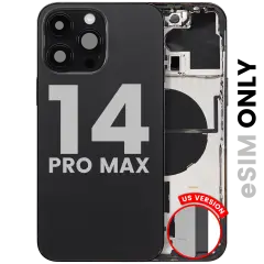 Back Housing W/ Small Parts For iPhone 14 Pro Max (US Version) (Used OEM Pull: Grade C) (Space Black)