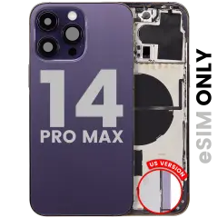 Back Housing W/ Small Parts For iPhone 14 Pro Max (US Version) (Used OEM Pull: Grade C) (Deep Purple)