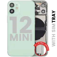 Back Housing W/ Charging Port Flex & Small Parts  For iPhone 12 Mini (EU / Global Version) (Used OEM Pull: Grade A) (Green)