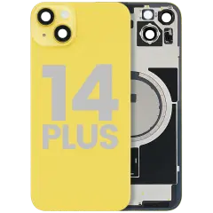 Back Glass w/ MagSafe Magnet For iPhone 14 Plus (Used OEM Pull: Grade B) (Yellow)