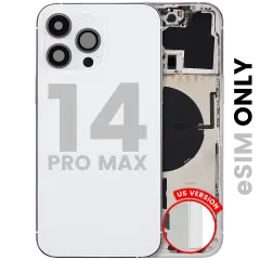 Back Housing W/ Small Parts For iPhone 14 Pro Max (US Version) (Used OEM Pull: Grade B) (Silver)