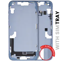 Mid-Frame Housing  W/ Small Parts For iPhone 14 Plus (EU / Global Version) (Used OEM Pull: Grade B) (Blue)