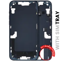 Mid-Frame Housing  W/ Small Parts For iPhone 14 Plus (EU / Global Version) (Used OEM Pull: Grade B) (Midnight)