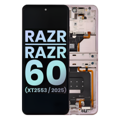 OLED Assembly With Frame For Motorola Razr / Razr 60 (XT2553 / 2025) (Genuine OEM) (Parfait Pink)
