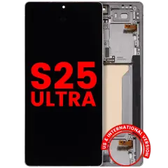 OLED Assembly With Frame For Samsung Galaxy S25 Ultra 5G (Aftermarket Plus) (US & International) (Titanium White Silver)
