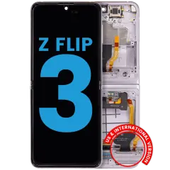 Inner OLED Assembly With Frame Compatible For Samsung Galaxy Z Flip 3 5G (F711) (US & International) (Aftermarket) (Lavender)
