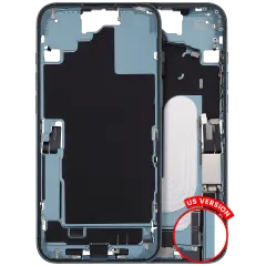 Mid-Frame Housing  W/ Charging Port Flex & Small Parts  For iPhone 16 Plus (US Version) (Used OEM Pull: Grade C) (Teal)