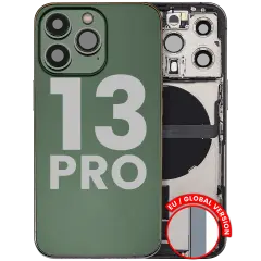 Back Housing W/ Charging Port Flex & Small Parts  For iPhone 13 Pro (EU / Global Version) (Used OEM Pull: Grade A) (Alpine Green)