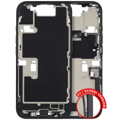 Mid-Frame Housing  W/ Charging Port Flex & Small Parts  For iPhone 16 Pro (EU / Global Version) (Used OEM Pull: Grade B) (Black Titanium)