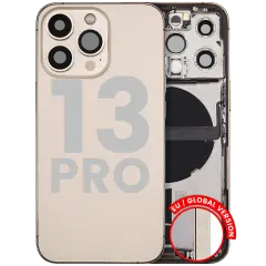 Back Housing W/ Charging Port Flex & Small Parts  For iPhone 13 Pro (EU / Global Version) (Used OEM Pull: Grade B) (Gold)