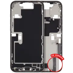 Mid-Frame Housing  W/ Charging Port Flex & Small Parts  For iPhone 16 Pro Max (US Version) (Used OEM Pull: Grade B) (Natural Titanium)