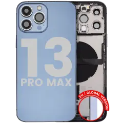 Back Housing W/ Charging Port Flex & Small Parts For iPhone 13 Pro Max (EU / Global Version) (Used OEM Pull: Grade A) (Sierra Blue)