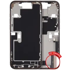 Mid-Frame Housing  W/ Charging Port Flex & Small Parts  For iPhone 16 Pro Max (US Version) (Used OEM Pull: Grade C) (Desert Titanium)