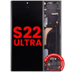 OLED Assembly With Frame For Samsung Galaxy S22 Ultra 5G (US & International Version) (Aftermarket Plus) (Phantom Black)