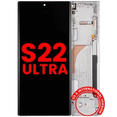 OLED Assembly With Frame For Samsung Galaxy S22 Ultra 5G (US & International Version) (Aftermarket Plus) (Phantom White)