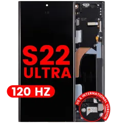 OLED Assembly With Frame For Samsung Galaxy S22 Ultra 5G (US & International Version) (Aftermarket Plus) (120Hz) (Graphite / Sky Blue / Red)