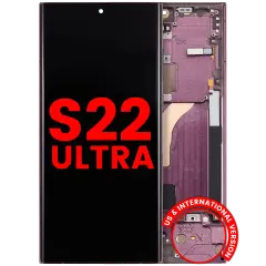 OLED Assembly With Frame For Samsung Galaxy S22 Ultra 5G (US & International Version) (Aftermarket Plus) (Burgundy)
