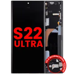 OLED Assembly With Frame For Samsung Galaxy S22 Ultra 5G (US & International Version) (Aftermarket Plus) (Graphite / Sky Blue / Red)