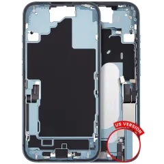 Mid-Frame Housing  W/ Charging Port Flex & Small Parts  For iPhone 16 (US Version) (Used OEM Pull: Grade A) (Teal)
