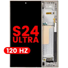 OLED Assembly With Frame For Samsung Galaxy S24 Ultra (US & International Version) (Aftermarket Plus) (120Hz) (Titanium Yellow)