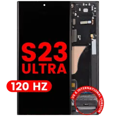 OLED Assembly With Frame For Samsung Galaxy S23 Ultra (US & International) (Aftermarket Plus) (120Hz) (Graphite)