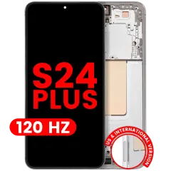 OLED Assembly With Frame For Samsung Galaxy S24 Plus 5G (US & International Version) (Aftermarket Plus) (120Hz) (Marble Grey)
