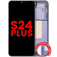 OLED Assembly With Frame Compatible For Samsung Galaxy S24 Plus 5G (US & International Version) (Aftermarket Plus) (Cobalt Violet)