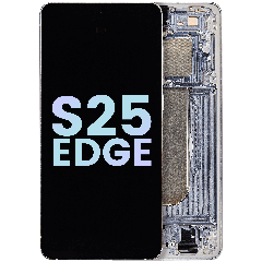 OLED Assembly With Frame Compatible For Samsung Galaxy S25 Edge (Service Pack) (Titanium Silver)