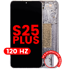 OLED Assembly With Frame For Samsung Galaxy S25 Plus 5G (US & International Version) (Aftermarket Plus) (120Hz) (Silver Shadow)