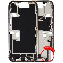 Mid-Frame Housing  W/ Charging Port Flex & Small Parts  For iPhone 16 Pro (US Version) (Used OEM Pull: Grade A) (Natural Titanium)