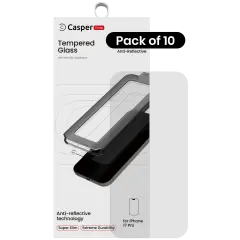 Casper Snap Tempered Glass For iPhone 17 Pro (10 Pack) (AR Clear)