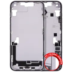 Mid-Frame Housing  W/ Charging Port Flex & Small Parts  For iPhone 14 Plus (EU / Global Version) (Used OEM Pull: Grade A) (Purple)